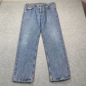 Levi's 501 Jeans Men's 34x30 Blue Button Fly Straight‎ Fit USA Made Denim Pants